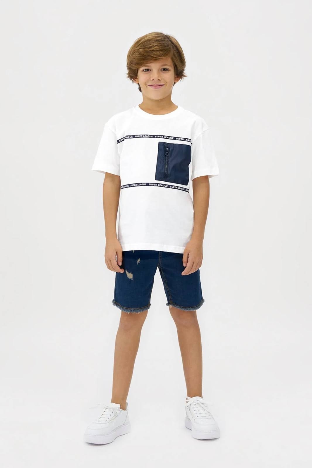 Ensemble t-shirt et short jean pour garçon