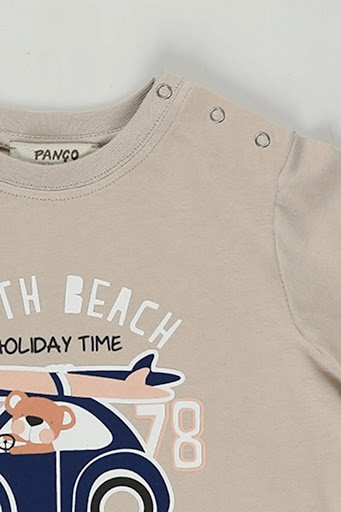T-shirt beige et orange pour bébé garçon